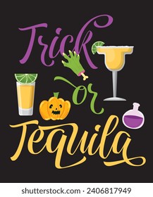 Trick or tequilm , T shirt Design Idea, t-shirt design for cool guy.