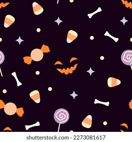 Trick or threat. Halloween seamless pattern