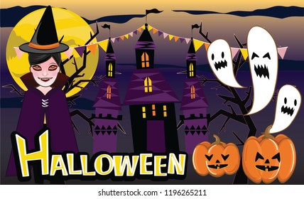 Trick or Track Happy Halloween's Day celebrate Party
