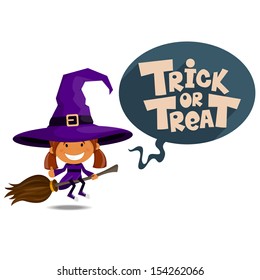 Trick or tread. Vector Illustration of Halloween theme.