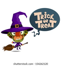 Trick or tread. Vector Illustration of Halloween theme.