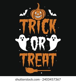Trick or treat 31 October happy halloween day typography tshirt design