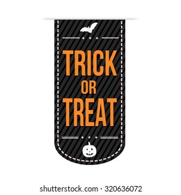 Trick or treat banner design over a white background, vector illustration