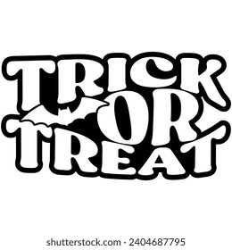 trick or treat bat halloween black vector graphic design and cut file