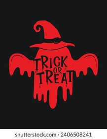 Trick Or Treat with Boo vector print ready tshirt design