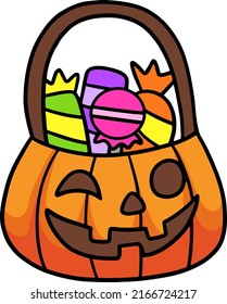 Trick Or Treat Candies Halloween Cartoon Clipart