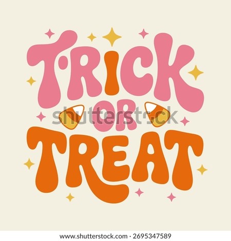 Trick Or Treat Candy Corn Halloween Lettering	