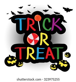 Trick Treat Candy Halloween Logo Colorful Stock Vector (Royalty Free ...