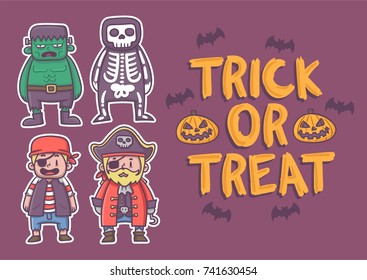 Trick or Treat and Collection of Halloween Costume
