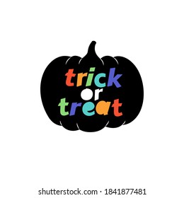 Trick or Treat color text with pumpkin
