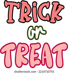 trick or treat cute halloween lettering typography design element handwritten calligraphy phrase for T shirt,mug,tag,banner,cards