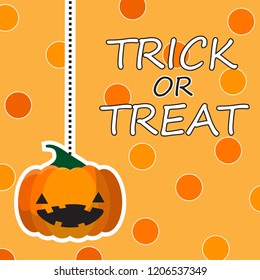 Trick or treat design background, Cute cartoon character. Halloween theme Vector holiday, can be used as a greeting card, poster, print or banner, witch pot, vector illustration.