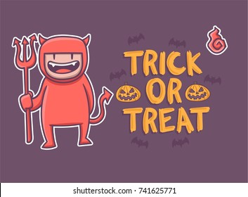 Trick or Treat with Devil Costume for Halloween