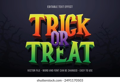 Trick or treat editable text effect, halloween theme text style