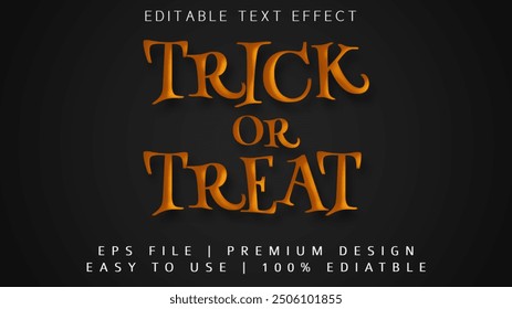 Trick Treat editable text effect font.halloween theme text style.