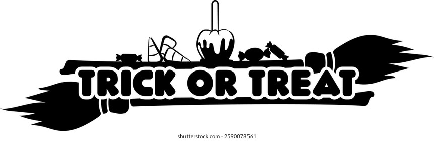 trick or treat funny halloween fall autumn quote for kids black vector graphic file