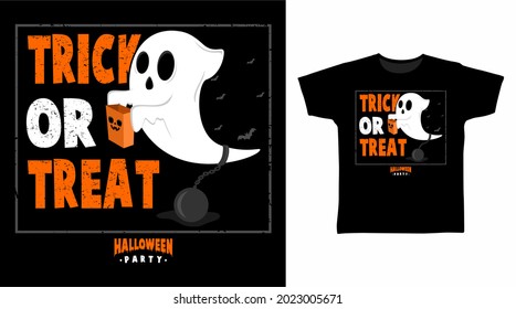 Trick or treat ghost t shirt design