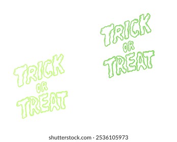 Truco o trato Halloween vacaciones de otoño tradicional simple frase escrita a mano, 
Elemento lindo del diseño para la tarjeta de felicitación, invitación, cartel, Anuncio, cualquier propósito de la decoración, concepto de la historia del terror
