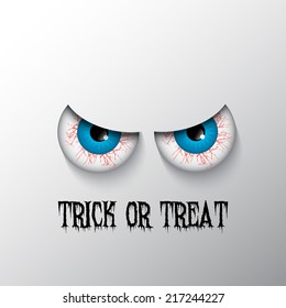 Trick or treat Halloween background with evil eyes