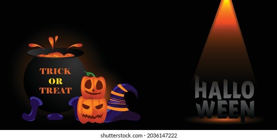 Trick oder zu behandeln, halber Hintergrund, Vektorgrafik