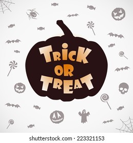 "trick or treat" halloween background. Vector template for design