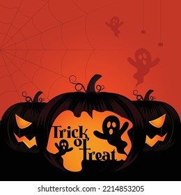 Trick or treat halloween banner design template.