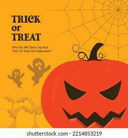 Trick or treat halloween banner design template.