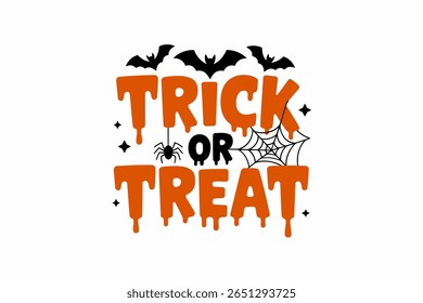 Trick ou tratar banner de Halloween, ilustração de morcego assustador, saudação de outubro festivo, convite de festa de Halloween, design de férias