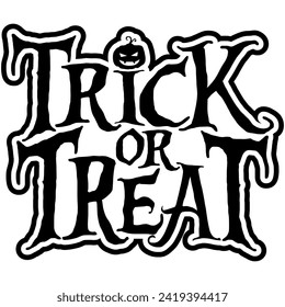 trick or treat halloween black vector graphic design and cut file