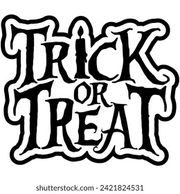 trick or treat halloween black vector graphic design and cut file