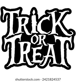 trick or treat halloween black vector graphic design and cut file