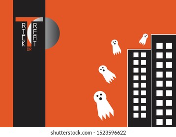 Trick or Treat Halloween card design. Concept of Halloween day background.