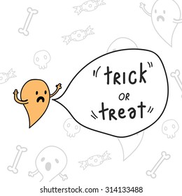 Trick or Treat, Halloween collection, Illustrator cartoon isolated