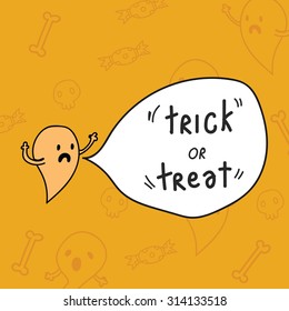 Trick or Treat, Halloween collection, Illustrator cartoon isolated