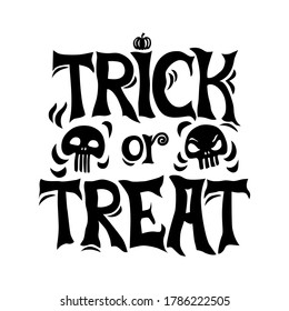 Trick or treat Halloween greeting card. Isolated background.