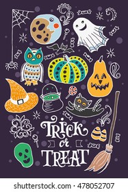 Trick or Treat - halloween greeting poster