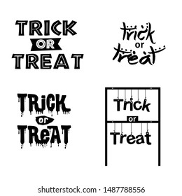 Trick or Treat Halloween Hand drawn text typography