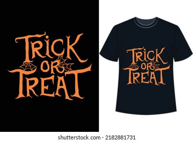 Trick or treat, Halloween Horror typography t-shirt design.