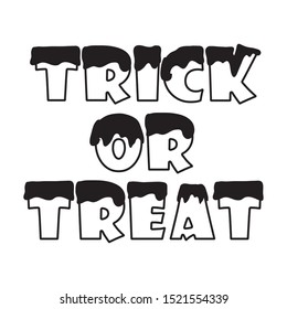 trick or treat halloween message vector illustration design