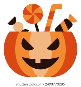 Trick or Treat halloween object icon illustration