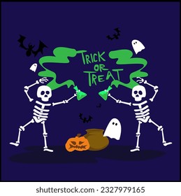 Trick Or Treat Halloween Party Illustration