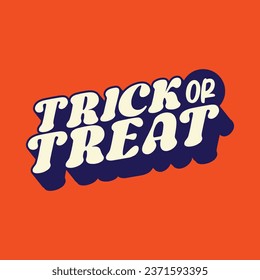 Trick or treat Halloween party isolated typography vector illustration. Halloween, banner, poster, logo, elements, greeting card, t shirt design. Party lettering, calligraphy. Fall vector.