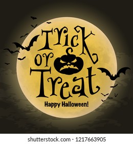 Trick or Treat. Halloween Poster. Vector illustration.