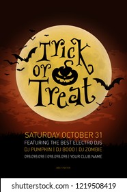 Trick or Treat. Halloween Poster. Vector illustration.
