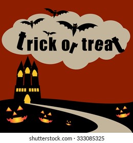 Trick or Treat. Halloween Poster. Vector illustration.