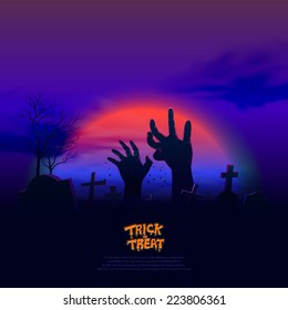 Trick or Treat halloween poster,Vector holiday idea concept