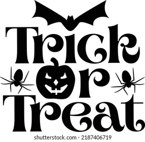 Trick or Treat Halloween Printable Vector Illustration