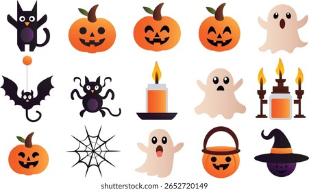 Trick or Treat Halloween definir forma de vetor