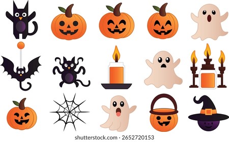 Trick or Treat Halloween definir contorno vetorial e forma