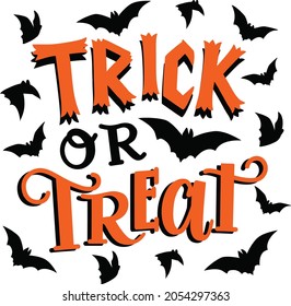 Trick or treat Halloween sign vector illustration